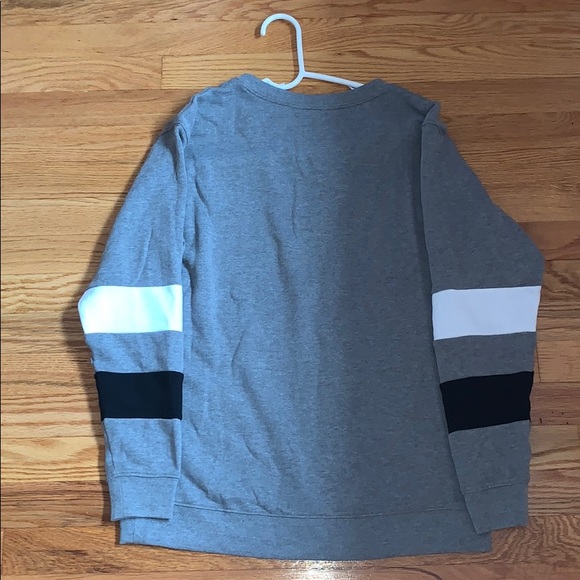 PINK Victoria’s Secret Grey Criss Cross Sweatshirt - Picture 3 of 3